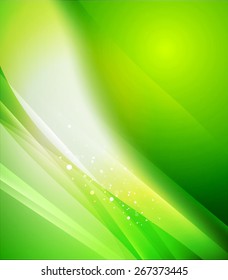 Color green eco and light, waves and lines. Abstract background