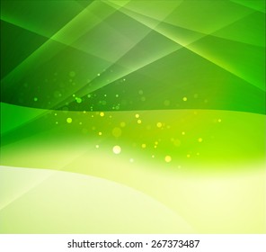 Farbgrünes Öko und Licht, Wellen und Linien. Abstrakter Hintergrund