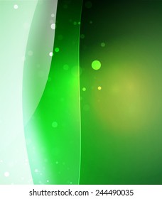 Color verde y claro, olas y líneas. Antecedentes abstractos