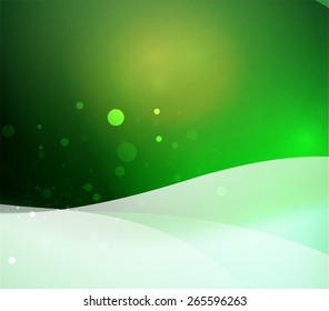 Color green and light, waves and lines. Abstract background