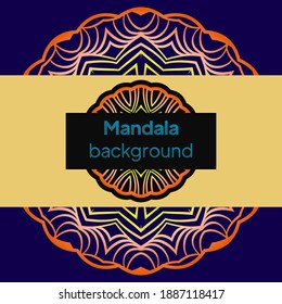 Color greeting card. Ethnic mandala pattern. Hand drawn vector illustration