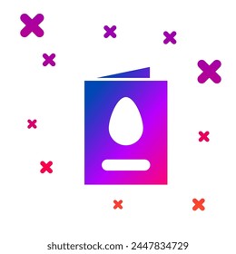 Color Greeting card with Happy Easter icon isolated on white background. Celebration poster template for invitation or greeting card. Gradient random dynamic shapes. Vector Illustration