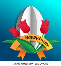 Color greeting card. Happy Easter. vector illustration