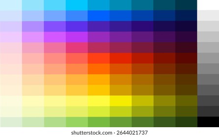 Color Grid Spectrum Background. Vibrant Color Grid Background with Pixelated Rainbow Pattern. Digital Color Grid Palette with Gradient Squares. Rainbow Tile Grid Background with Colorful Squares. 