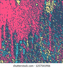 Color Grunge Background. Abstract Colorful Vector Texture with Scratched Lines, Spots and Blobs for Web Applications, Banner, Card. Vintage Rough Multicolor Pattern with Different Elements.