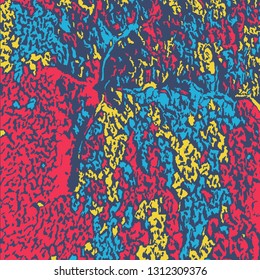 Color Grunge Background. Abstract Colorful Vector Texture with Scratched Lines, Spots and Blobs for Wallpaper, Print, Card. Retro Rough Multicolor Pattern with Different Elements.