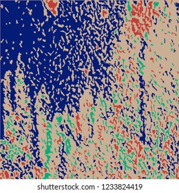 Color Grunge Background. Abstract Multicolor Texture with Scratched Lines, Spots and Blobs for Card, Print, Mobile Applications. Retro Rough Colored Background with Different Elements.