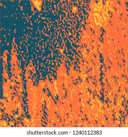 Color Grunge Background. Abstract Multicolor Texture with Scratched Lines, Spots and Blobs for Print, Card, Banner. Vintage Rough Colored Pattern with Different Elements. 