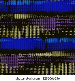 Color Grunge Background. Abstract Scratched Texture with Ragged Brushstrokes. Scribbled Grunge Pattern for Cotton, Calico, Textile. Colorful Vector Background for your Design.