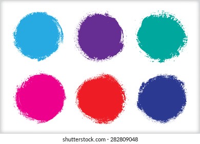 Color grunge circles.Grunge frames.Vector illustration.