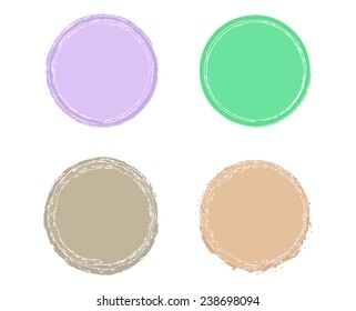 Color grunge circles.Round design elements. Vector illustration.