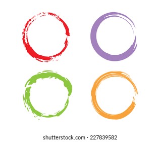 Color grunge circle.Vector illustration.