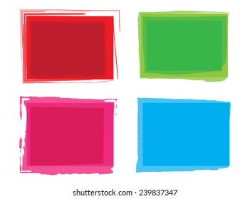 Color grunge frame set.Stock vector.