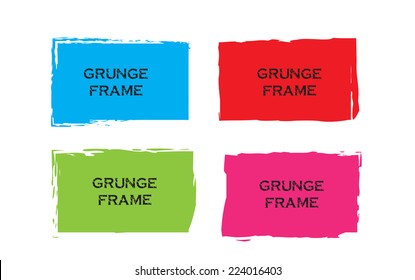 Color grunge frame set.Vector illustration.