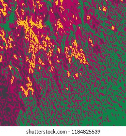 Color Grunge Pattern. Abstract Colorful Vector Texture with Scratched Lines, Spots and Blobs for Card, Print, Mobile Applications. Trendy Rough Multicolor Background with Different Elements.