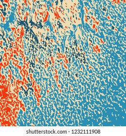 Color Grunge Pattern. Abstract Colorful Vector Texture with Scratched Lines, Spots and Blobs for Print, Card, Banner. Vintage Rough Multicolor Pattern with Different Elements.