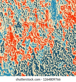 Color Grunge Pattern. Abstract Colorful Vector Texture with Scratched Lines, Spots and Blobs for Web Applications, Banner, Card. Modern Rough Multicolor Background with Different Elements.