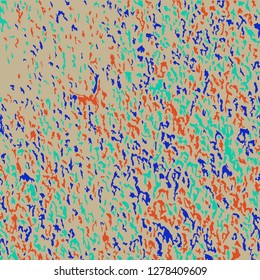 Color Grunge Pattern. Abstract Colorful Vector Texture with Scratched Lines, Spots and Blobs for Print, Card, Banner. Retro Rough Multicolor Pattern with Different Elements.