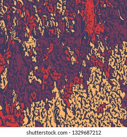 Color Grunge Pattern. Abstract Colorful Vector Texture with Scratched Lines, Spots and Blobs for Print, Card, Banner. Retro Rough Multicolor Pattern with Different Elements.