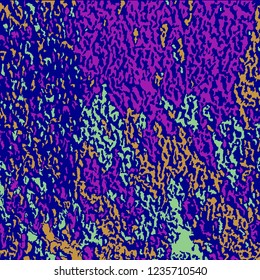 Color Grunge Pattern. Abstract Multicolor Texture with Scratched Lines, Spots and Blobs for Web Applications, Banner, Card. Retro Rough Colored Background with Different Elements.