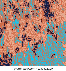 Color Grunge Pattern. Abstract Multicolor Texture with Scratched Lines, Spots and Blobs for Web Applications, Banner, Card. Trendy Rough Colored Background with Different Elements.