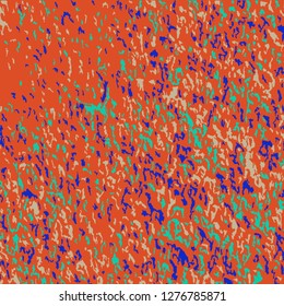 Color Grunge Pattern. Abstract Multicolor Texture with Scratched Lines, Spots and Blobs for Web Applications, Banner, Card. Trendy Rough Colored Pattern with Different Elements.