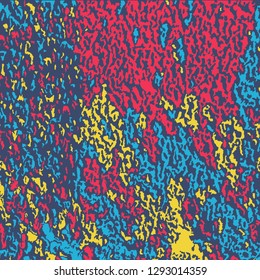 Color Grunge Pattern. Abstract Multicolor Texture with Scratched Lines, Spots and Blobs for Web Applications, Wallpaper, Print. Vintage Rough Colored Pattern with Different Elements. 