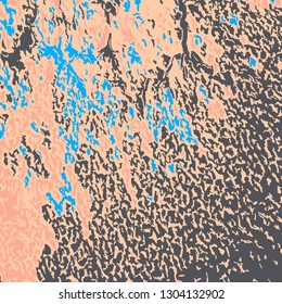 Color Grunge Pattern. Abstract Multicolor Texture with Scratched Lines, Spots and Blobs for Banner, Card, Wallpaper. Trendy Rough Colored Background with Different Elements.