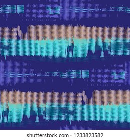 Color Grunge Pattern. Abstract Scratched Texture with Ragged Brushstrokes. Scribbled Grunge Rapport for Chintz, Linen, Wallpaper. Colorful Vector Background for your Design.