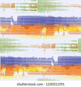 Color Grunge Pattern. Abstract Scratched Texture with Ragged Brushstrokes. Scribbled Grunge Rapport for Chintz, Curtain, Paper. Colorful Vector Background for your Design.