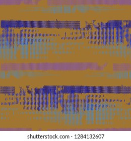 Color Grunge Pattern. Abstract Scratched Texture with Ragged Brushstrokes. Scribbled Grunge Rapport for Calico, Print, Textile. Colorful Vector Background for your Design.