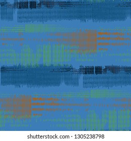 Color Grunge Pattern. Abstract Scratched Texture with Ragged Brushstrokes. Scribbled Grunge Rapport for Dress, Paper, Tablecloth. Colorful Vector Background for your Design.