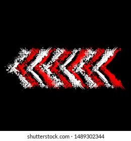 Color grunge square frame with red and white race elements