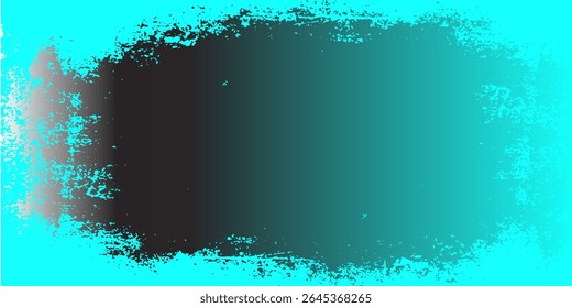 Color grunge turquoise background. Halftone elements. Texture of spots, stains, ink, dots, scratches. Vintage damaged cyan design backdrop. Abstract aged green wall