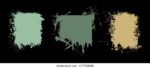 Color grunge vector illustration background. Art graphics shapes elements. Brush paint ink stroke design. Box for text.