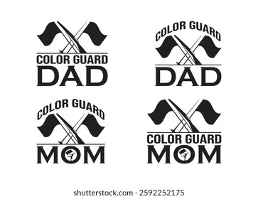 Color Guard Dad Vector For Print, Color Guard Dad Clipart, Color Guard Dad Illustration