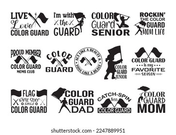 Color Guard Flags vector For Print, Color Guard Flags Clipart, Color Guard Flags vector Illustration