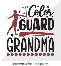 Color Guard Grandma Printable Vector Illustration svg