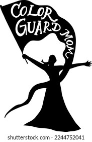 Color Guard Mom Hand Lettering, Color Guard Mom Silhouette Design, Color Guard Mom Vector Text for greeting cards, posters, flyers, marketing, social media, greeting cards, invite, svg or png design svg