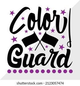 Color Guard Printable Vector Illustration
