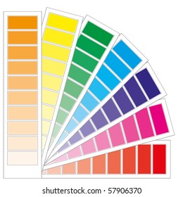 Color guide chart, cmyk rainbow background, part 3, vector illustration
