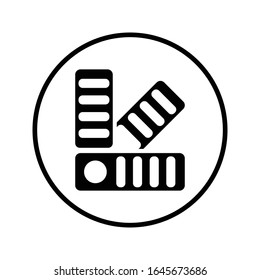 Icono de guía de color, diseño de catálogo negro