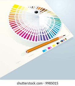 Color guide to match colors for print. Vector