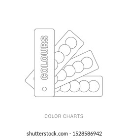 Color guide with palette of paint samples, catalog for tinting in vector