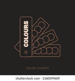 Color guide with palette of paint samples, catalog for tinting in vector