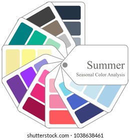 Color Guide. Seasonal Color Analysis Palette For Summer Type