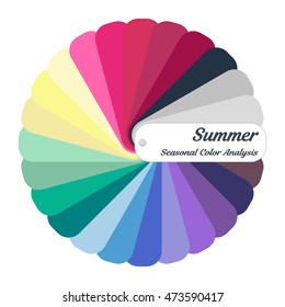 Color Guide. Seasonal Color Analysis Palette For Summer Type