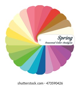 Color Guide. Seasonal Color Analysis Palette For Spring Type