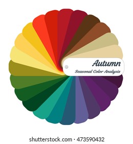 Color Guide. Seasonal Color Analysis Palette For Autumn Type