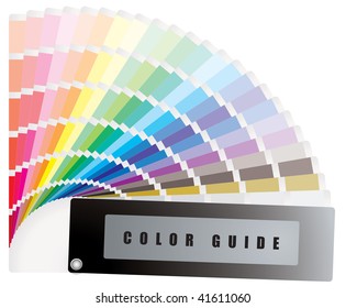 Color guide swatch with rainbow range of colours